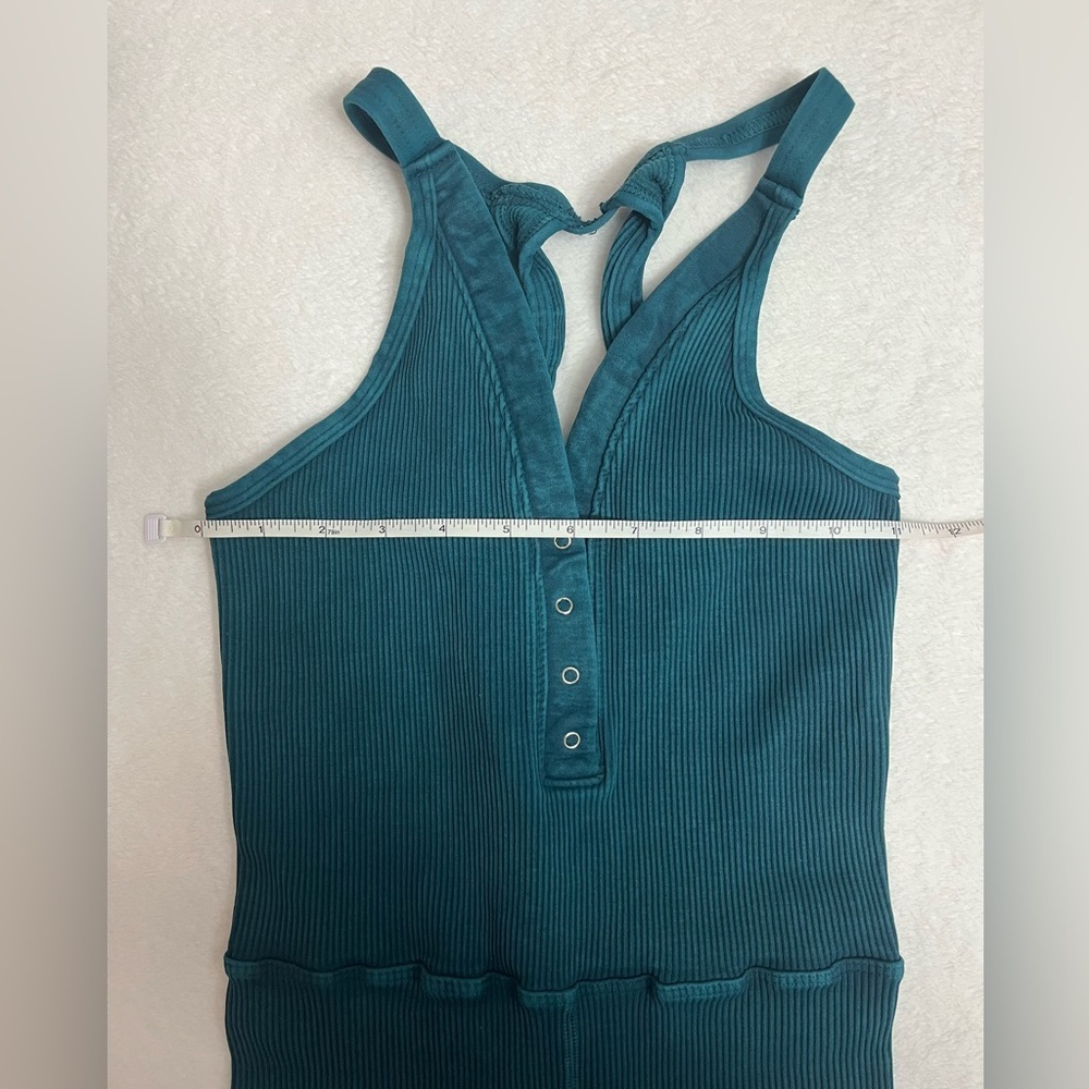 Free People Movement Happiness Runs Henley Green Performance Jumpsuit sz XS/S - Picture 6 of 8